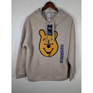 Disney Winnie The Pooh Hoodie Womens‎ 2XL Beige Sand Fleece Pullover Graphic